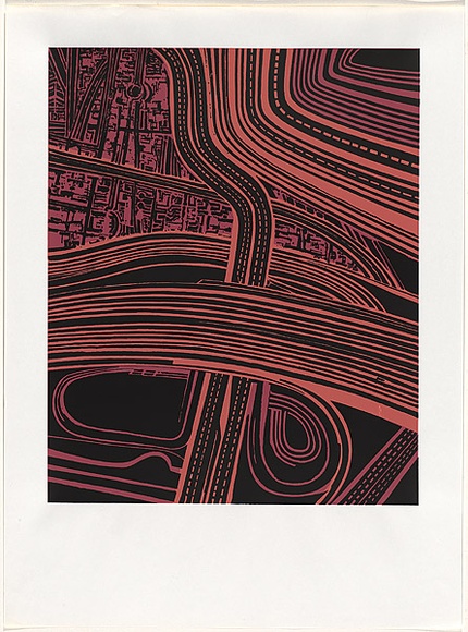 Artist: b'Ellis, Robert.' | Title: b'Motorways.' | Date: 1968 | Technique: b'screenprint, printed in colour, from multiple stencils'