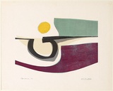 Title: b'Capricornia' | Date: 1964 | Technique: b'screenprint, printed in colour, from multiple stencils; relief, printed in colour, from multiple elements; embossed line around border'