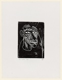 Title: b'Head 1' | Date: 1973 | Technique: b'woodcut, printed in black ink, from one masonite block'