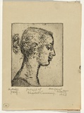 Artist: Cilento, Margaret. | Title: Portrait of Elizabeth Cummings. | Date: 1953 | Technique: etching, printed in black ink, from one  plate