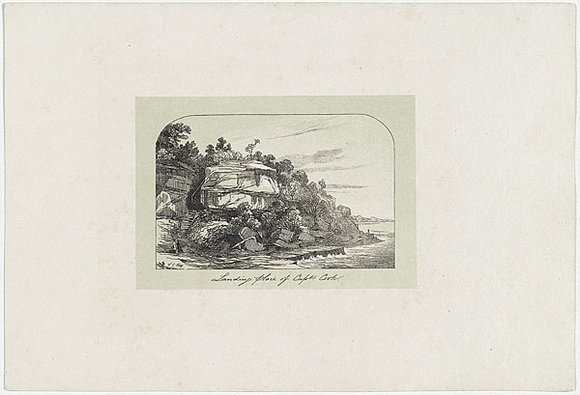 Artist: b'Terry, F.C.' | Title: b'Landing place of Captain Cook' | Date: c.1850 | Technique: b'photo-lithograph, printed in colour, from multiple stones'