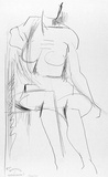 Artist: b'Powditch, Peter.' | Title: b'no title [seated female nude]' | Date: c.1972 | Technique: b'lithograph, printed in black ink, from one plate'