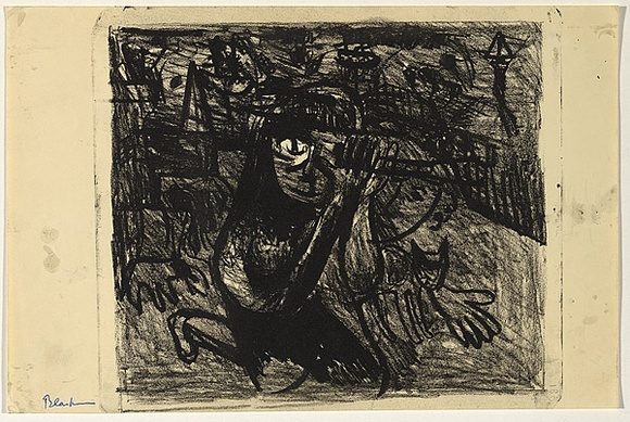 Artist: b'Blackman, Charles.' | Title: b'Schoolgirl with spyglass.' | Date: (1953) | Technique: b'lithograph'