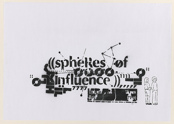 Artist: b'CIVIL,' | Title: b'Not titled (spheres of influence).' | Date: 2003 | Technique: b'stencil, printed in black ink, from one stencil'