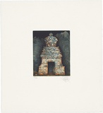 Artist: b'SCHMEISSER, Jorg' | Title: b'Chorten' | Date: 1985 | Technique: b'etching and aquatint, printed in colour from two plates' | Copyright: b'\xc2\xa9 J\xc3\xb6rg Schmeisser'