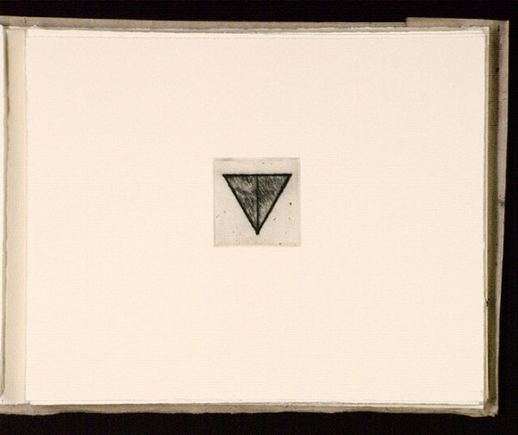 Artist: b'Mann, Gillian.' | Title: b'(Triangle within a rectangle).' | Date: 1981 | Technique: b'etching, printed in black ink, from one plate'