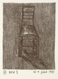 Artist: Harman, Julia. | Title: not titled [VII - wooden chair #2] | Date: 1990 | Technique: lithograph, printed in black ink, from one stone | Copyright: © Julia Harman