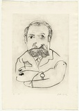 Artist: b'BOYD, Arthur' | Title: b'Portrait of Albert Tucker [1].' | Date: 1968-69 | Technique: b'etching and drypoint, printed in black ink, from one plate' | Copyright: b'Reproduced with permission of Bundanon Trust'