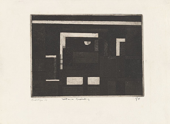Artist: b'MEYER, Bill' | Title: b'Interior geometry' | Date: 1969 | Technique: b'etching, aquatint and drypoint, printed in black ink, from one plate' | Copyright: b'\xc2\xa9 Bill Meyer'