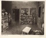Artist: b'Dickson, Clive.' | Title: b'North Fitzroy' | Date: 1986 | Technique: b'etching and aquatint, printed in black ink, from one plate'