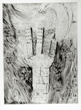 Artist: COLEING, Tony | Title: Up yours, or just ring my bell. | Date: 1990 | Technique: drypoint, printed in black ink, from one plate