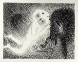 Artist: BOYD, Arthur | Title: St Francis kissing the Wolf of Gubbio. | Date: (1965) | Technique: lithograph, printed in black ink, from one plate | Copyright: Reproduced with permission of Bundanon Trust