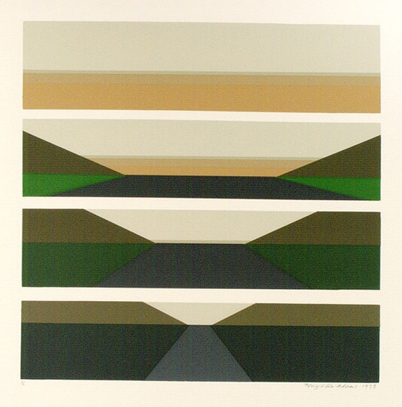 Artist: b'Cole-Adams, Brigid.' | Title: b'Road' | Date: 1973 | Technique: b'screenprint, printed in colour, from seven stencils'