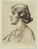 Artist: Grey, F. Millward. | Title: Nora | Date: (1930s) | Technique: drypoint, printed in black ink with plate-tone, from one  plate