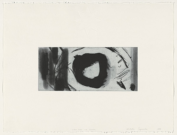 Artist: b'Capovska, Violeta.' | Title: b'Silver moon with Eureka' | Date: 1994 | Technique: b'etching, printed in black ink, from one plate'