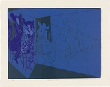 Artist: b'WALKER, Murray' | Title: b'Karen and mirrors.' | Date: 1969 | Technique: b'linocut, printed in colour, from multiple blocks'