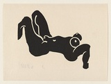 Title: not titled [reclining nude] | Date: 1968 | Technique: woodcut, printed in black ink, from one masonite block