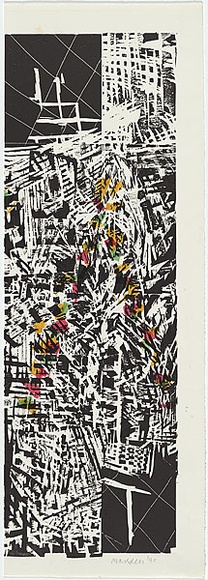 Artist: b'Marsden, David' | Title: b'Back and beyond (right panel)' | Date: 1990 | Technique: b'woodcut, printed in colour, from multiple blocks'