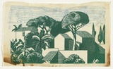 Artist: b'Thorpe, Lesbia.' | Title: b'Landscape' | Technique: b'linocut and woodcut, printed in colour, from two blocks'
