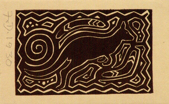 Artist: b'Derham, Frances.' | Title: b'Greeting card: Christmas 1983.' | Date: 1934 | Technique: b'linocut, printed in brown ink, from one block'