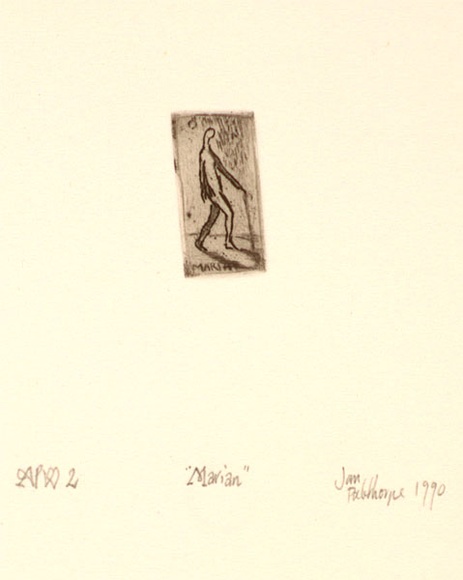 Artist: b'Palethorpe, Jan' | Title: b'Marian' | Date: 1990 | Technique: b'etching, printed in black ink, from one plate'