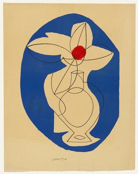 Artist: b'SELLBACH, Udo' | Title: b'(Vase with flowers)' | Date: 1953 | Technique: b'lithograph, printed in colour, from three stones [or plates]'