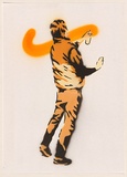 Artist: b'Dodd, James.' | Title: b'Not titled  [spray I].' | Date: 2003 | Technique: b'stencil, printed in colour, from three stencils'