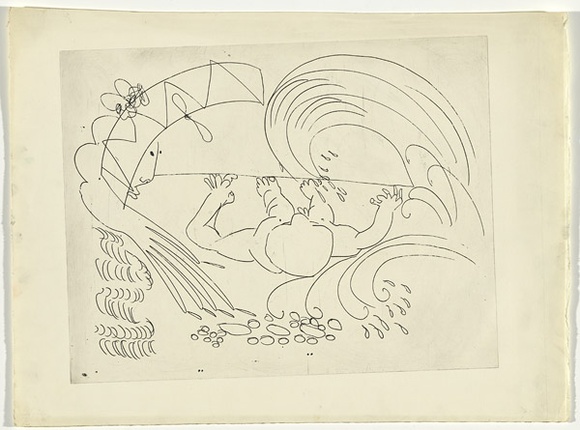 Artist: BOYD, Arthur | Title: Bert Hinkler washed ashore. | Date: (1968-69) | Technique: etching, printed in black ink, from one plate | Copyright: Reproduced with permission of Bundanon Trust