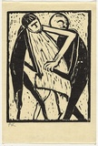 Artist: b'Kriegel, Adam.' | Title: b'(Three dancing figures)' | Date: 1950s | Technique: b'linocut, printed in black ink, from one block'