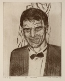 Artist: b'Miller, Lewis.' | Title: b'Joe Furlonger' | Date: 1994 | Technique: b'etching, drypoint and roulette, printed in black ink, from one plate' | Copyright: b'\xc2\xa9 Lewis Miller. Licensed by VISCOPY, Australia'
