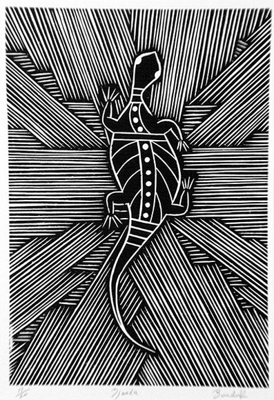 Artist: Marika, Banduk. | Title: Djanda | Date: 1984 | Technique: linocut, printed in black ink, from one block