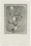 Artist: b'WALKER, Murray' | Title: b'An outdoor still life.' | Date: 1966 | Technique: b'softground-etching, printed in black ink, from one plate'