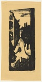 Artist: SELLBACH, Udo | Title: (View of a city street) | Date: 1950 | Technique: lithograph, printed in black ink, from one stone [or plate]