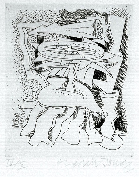 Artist: b'LEACH-JONES, Alun' | Title: b'not titled' | Date: 1987 | Technique: b'hardground etching, printed in black ink, from one zinc plate' | Copyright: b'Courtesy of the artist'