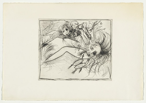 Artist: b'BOYD, Arthur' | Title: b'Broken nude and flying figure.' | Date: (1962-63) | Technique: b'etching, printed in black ink, from one plate' | Copyright: b'Reproduced with permission of Bundanon Trust'