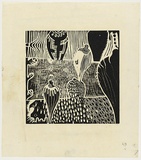 Artist: b'WORSTEAD, Paul' | Title: b'Drops.' | Date: 1971 | Technique: b'linocut, printed in black ink, from one block' | Copyright: b'This work appears on screen courtesy of the artist'