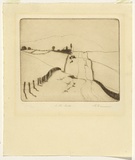 Artist: b'Gruner, Elioth.' | Title: b'To the hills' | Date: 1927 | Technique: b'drypoint, printed in brown ink with plate-tone, from one plate'