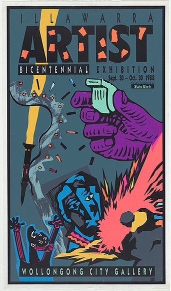 Title: b'Illawarra artist bicentennial' | Date: 1988 | Technique: b'screenprint, printed in colour, from six stencils'