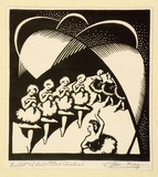 Artist: Fry, Ella. | Title: Ballet of the unhatched chickens. | Date: 1942 | Technique: linocut, printed in black ink, from one block
