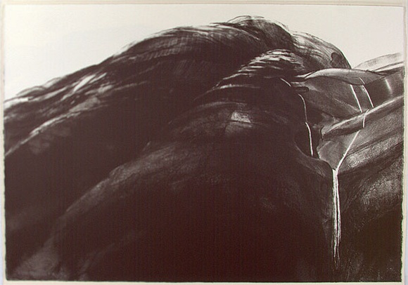 Artist: b'Van Vliet, Claire' | Title: b'not titled [black and white landscape - #1 panel of 2]' | Date: 1989 - 2002 | Technique: b'lithograph, printed in black ink, from one stone'