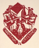 Artist: OGILVIE, Helen | Title: Greeting card: Christmas | Technique: linocut, printed in pink ink, from one block