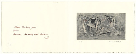 Artist: b'Leti, Bruno.' | Title: b'Greeting card: Christmas' | Date: 1990 | Technique: b'monotype, printed in colour, from one plate'