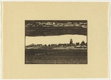 Artist: b'Hirschfeld Mack, Ludwig.' | Title: b'Corio (Geelong Grammar School across Corio Bay).' | Date: c.1943 | Technique: b'woodcut, printed in black ink, from one block'