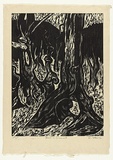 Artist: AMOR, Rick | Title: Forest in Somerset. | Date: 1987 | Technique: woodcut, printed in black ink, from one block