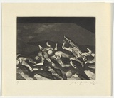 Artist: SELLBACH, Udo | Title: (Figures) | Date: 1965 | Technique: etching and aquatint printed in black ink, from one plate