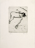 Artist: b'MADDOCK, Bea' | Title: b'Cripple IV.' | Date: December 1966 | Technique: b'drypoint, printed in black ink, from one copper plate'