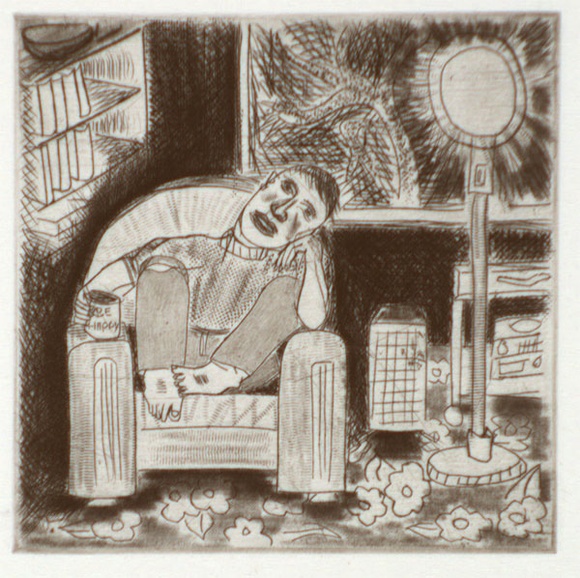 Artist: b'Harding, Richard.' | Title: b'Winter thoughts' | Date: 1991 | Technique: b'etching, printed in black ink, from one plate'