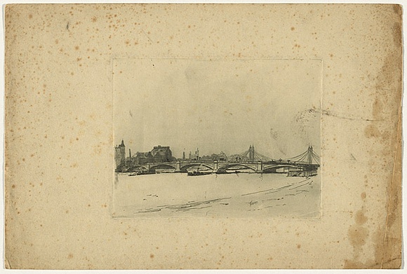 Artist: b'Bell, George..' | Title: b'(The Thames).' | Date: c.1912 | Technique: b'etching, printed in black ink with plate-tone, from one plate'