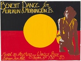 Artist: b'Lane, Leonie.' | Title: b'Benefit dance for Aurukun and Mornington Island' | Date: 1979 | Technique: b'screenprint, printed in colour, from four stencils' | Copyright: b'\xc2\xa9 Leonie Lane'