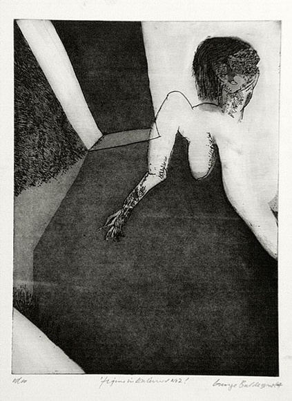 Artist: b'BALDESSIN, George' | Title: b'Figure in interior no 2.' | Date: 1964 | Technique: b'etching and aquatint, printed in black ink, from one plate'